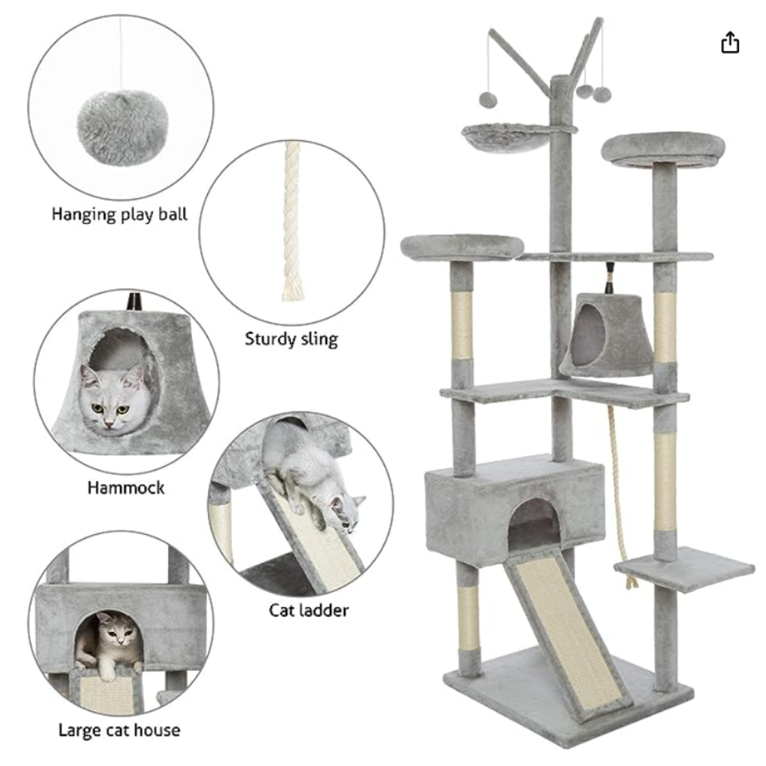 210 cm Cat Scratch Post - Cat Tree – Cat Tower