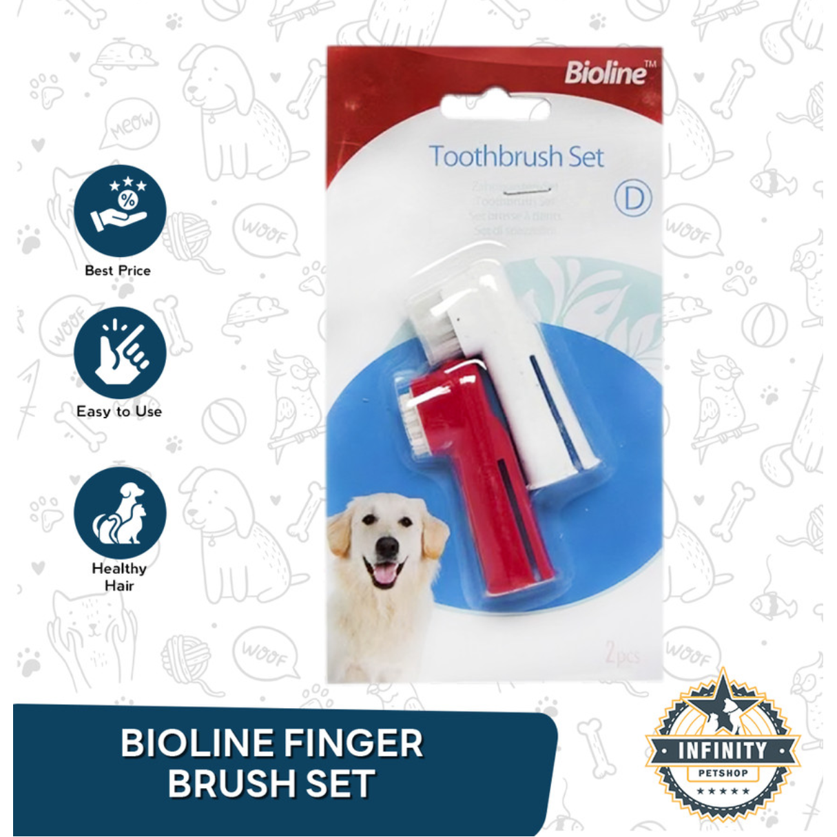 Bioline - Pet Finger Toothbrush Set