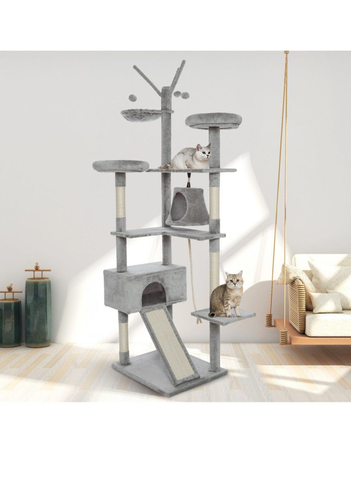 210 cm Cat Scratch Post - Cat Tree – Cat Tower