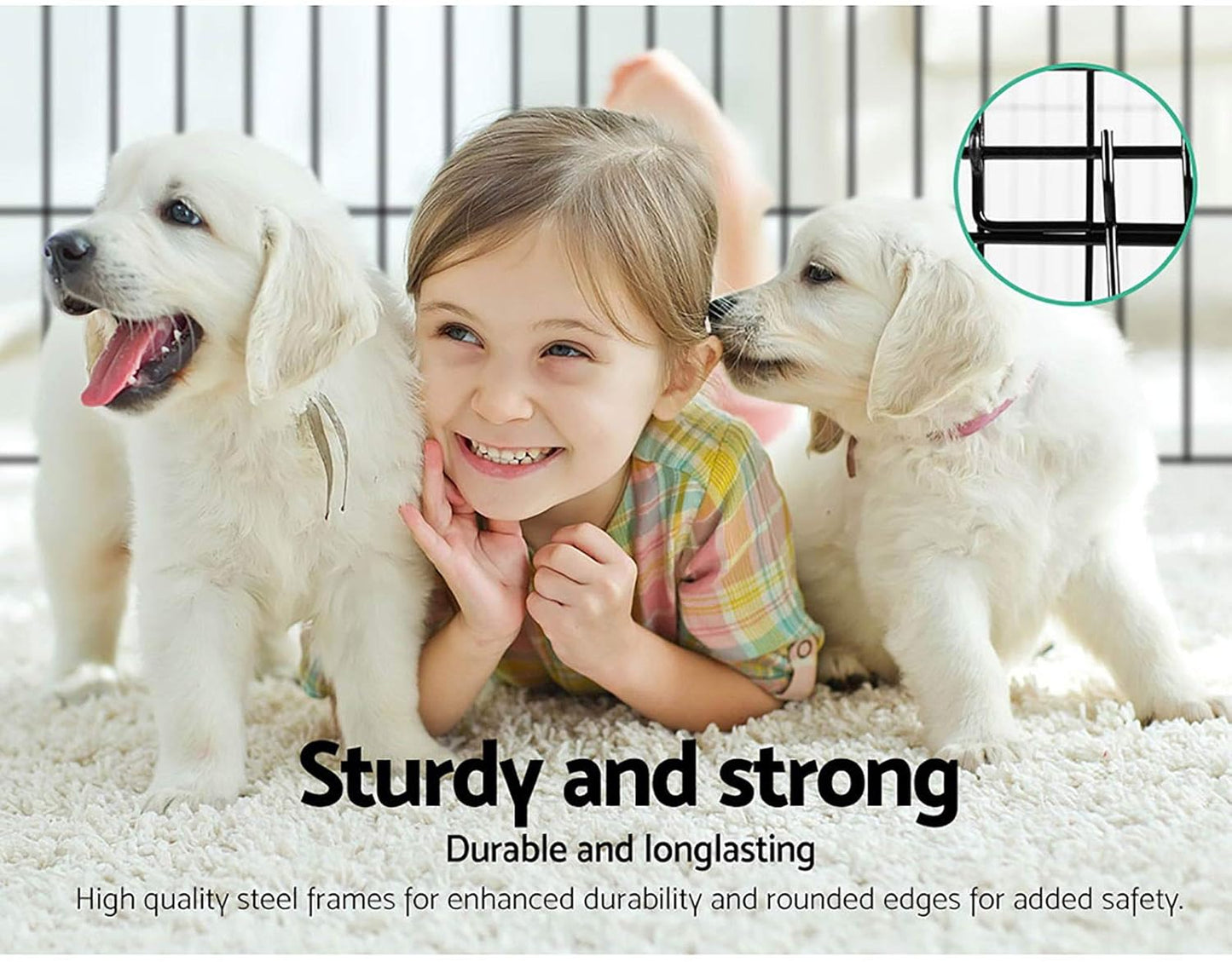 Foldable Pet Playpen with Secure Gate