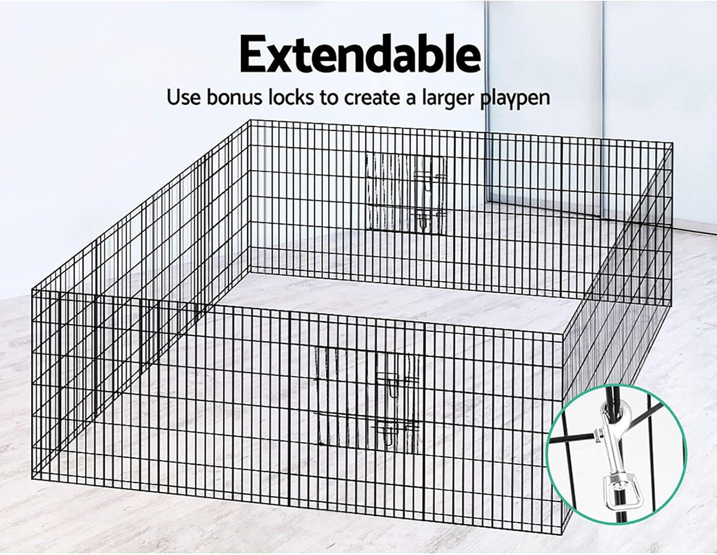 Foldable Pet Playpen with Secure Gate
