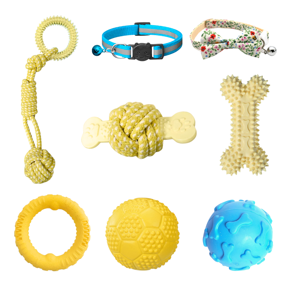 Dog Toy Bundle – 8 Piece Set – Premium Paws