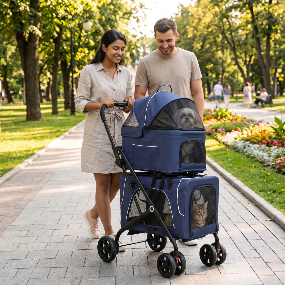 Pet Pram - Detachable Carrier - Pet Stroller