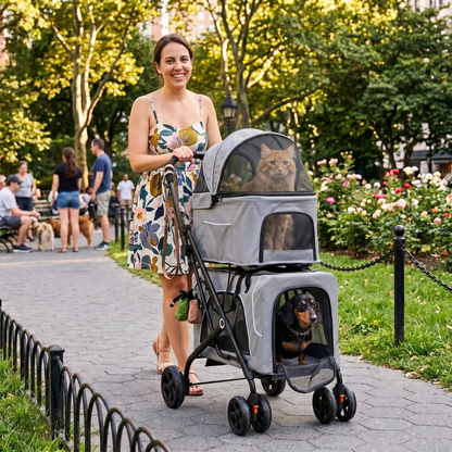 Pet Pram - Detachable Carrier - Pet Stroller