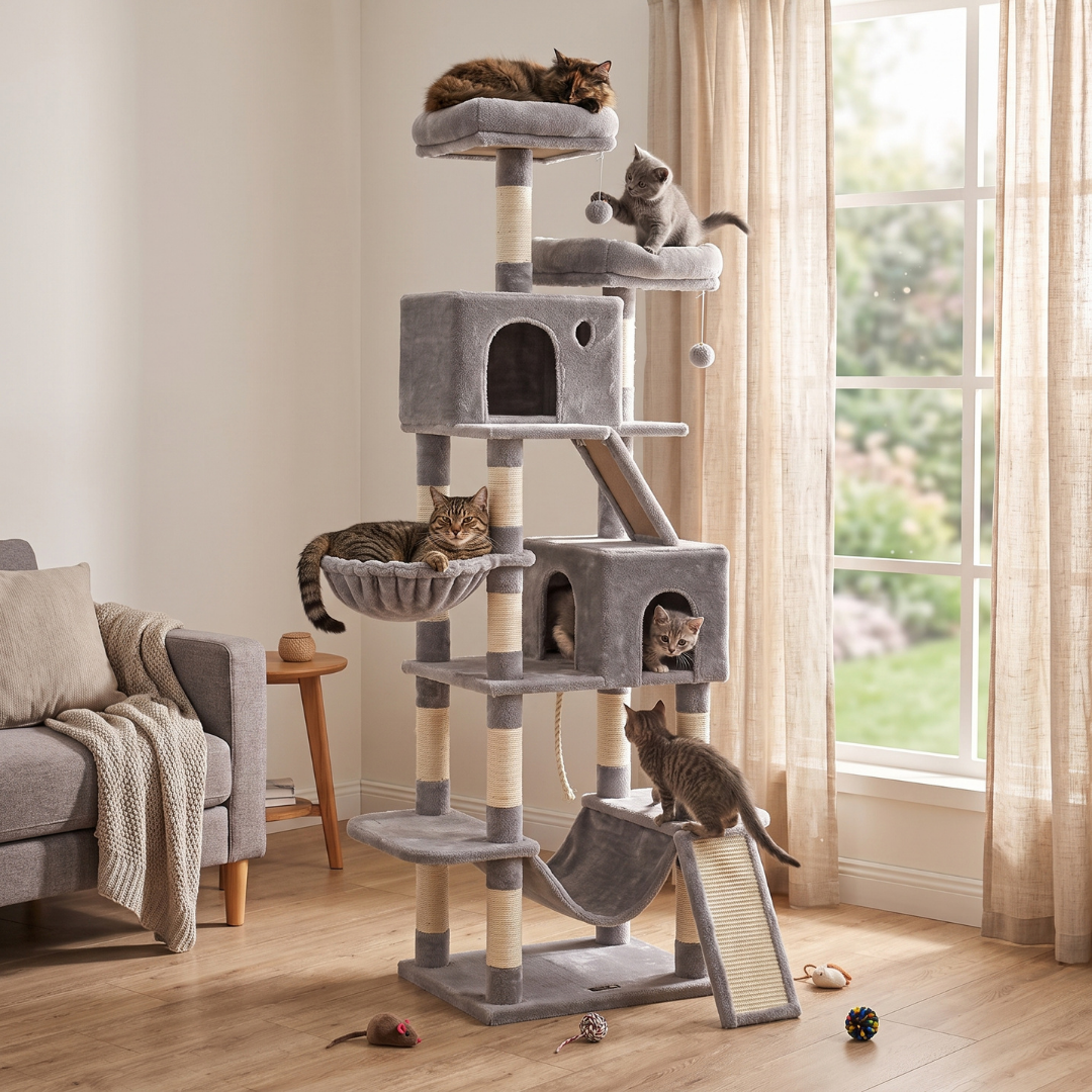 220 cm Extra Large Cat Scratch Post - Cat Tree – Cat Tower