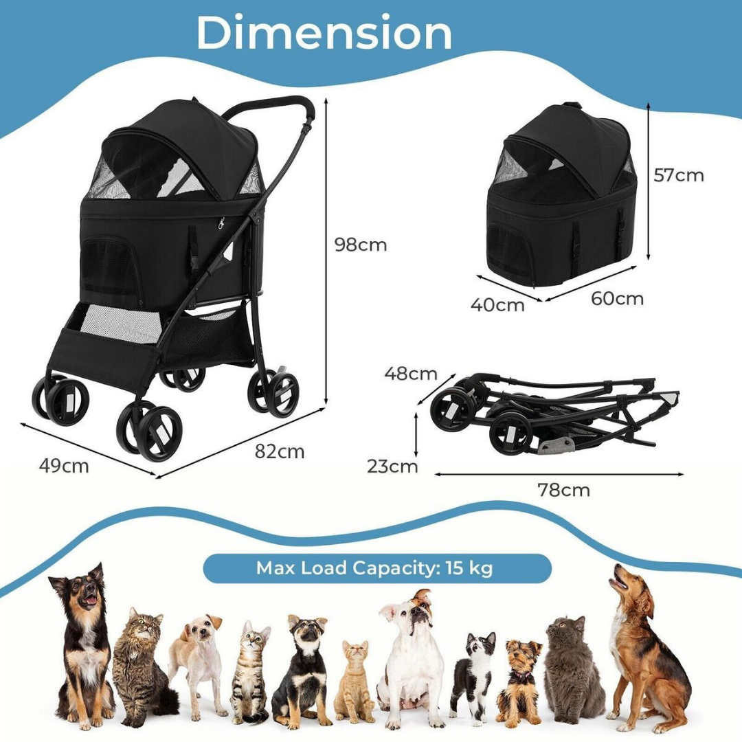 Detachable Pet Stroller - Pet Pram – Multifunctional Pet Cart