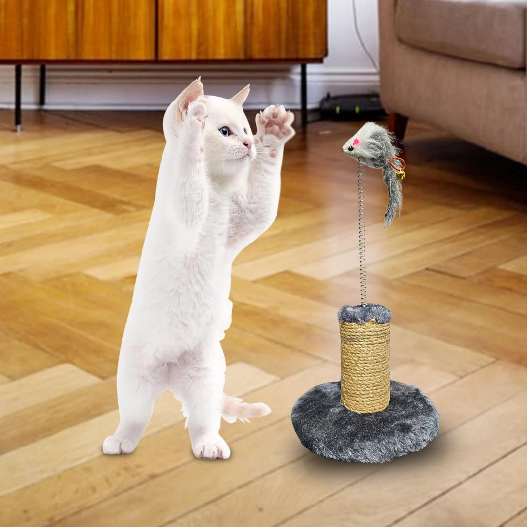 Cat Tree Accessory – Interactive Spring Mouse Toy