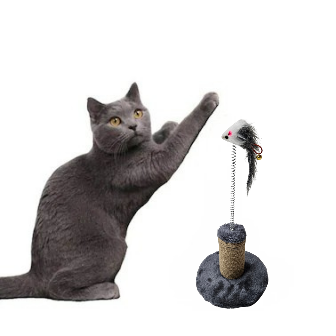 Cat Tree Accessory – Interactive Spring Mouse Toy