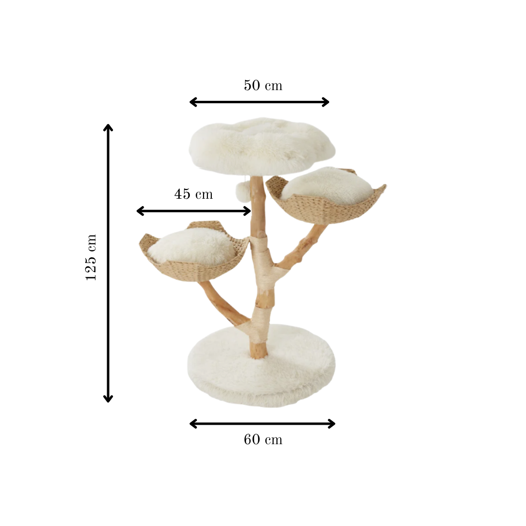 Solid Wood 125 cm Cat Tree - Cat Scratch Post