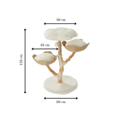 Solid Wood 125 cm Cat Tree - Cat Scratch Post