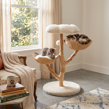 Solid Wood 125 cm Cat Tree - Cat Scratch Post