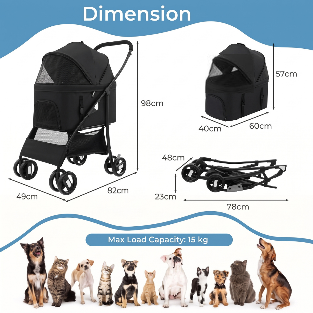 Pet Stroller - Pet Pram - Pet Cart