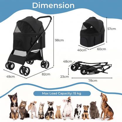 Pet Stroller - Pet Pram - Pet Cart