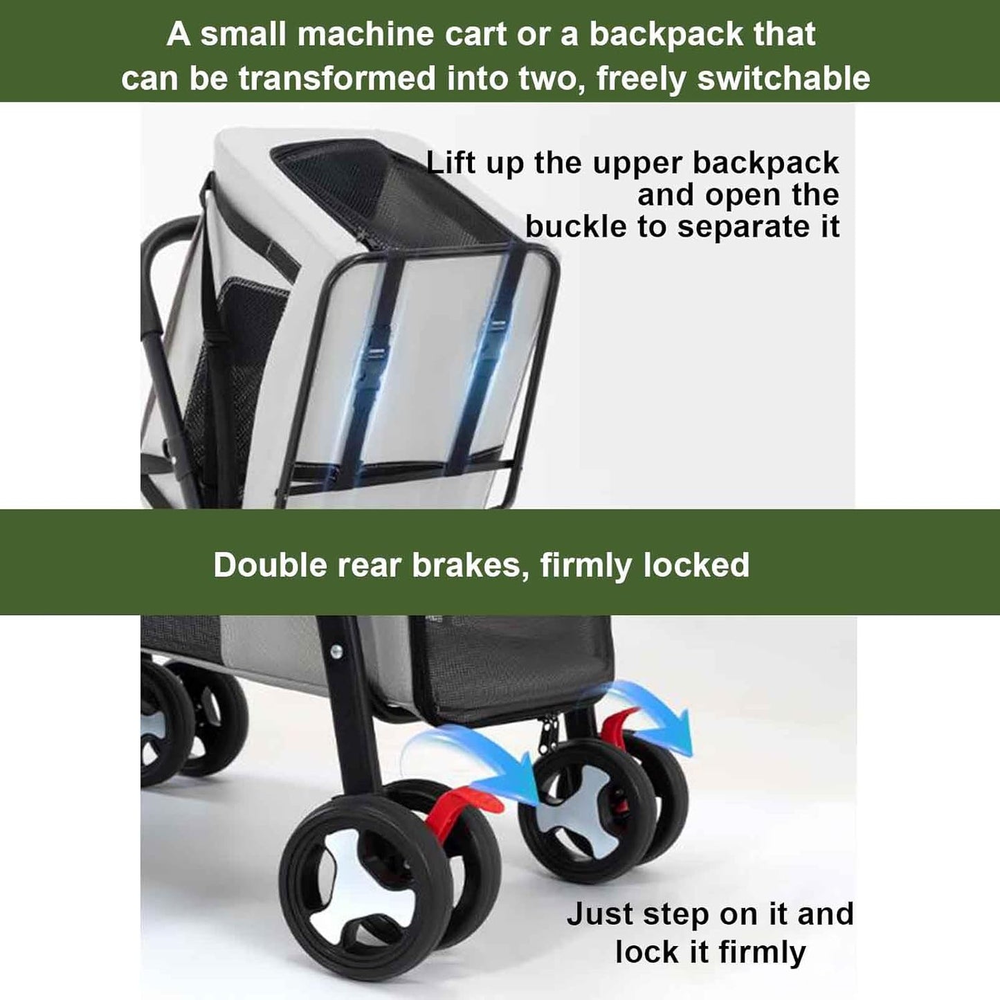 Double Decker Pet Stroller – Cat & Dog Pram