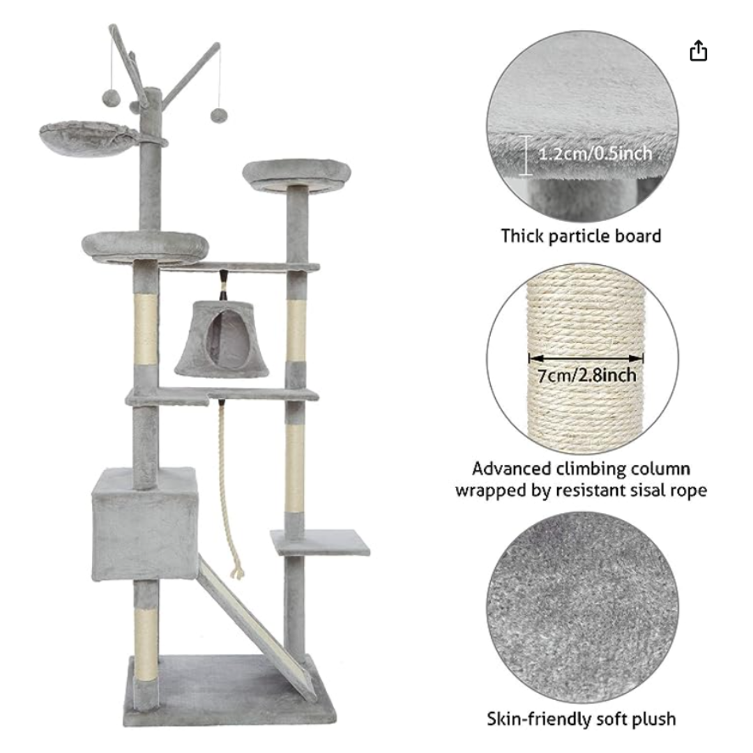 210 cm Cat Scratch Post - Cat Tree – Cat Tower
