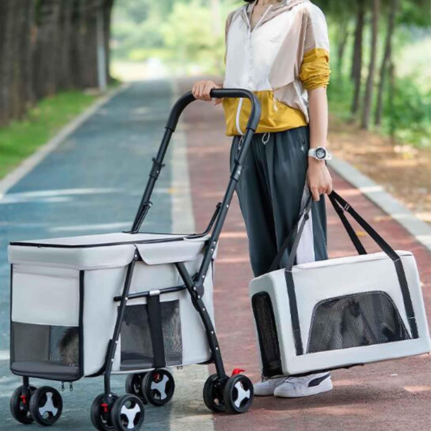 Double Decker Pet Stroller – Cat & Dog Pram