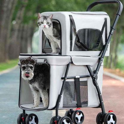 Double Decker Pet Stroller – Cat & Dog Pram