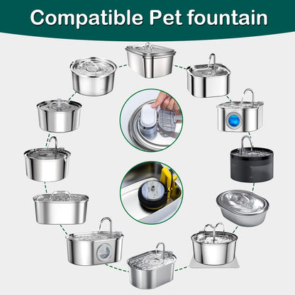 4-Pack Replacement Filters & Sponges for Pet Water Fountains