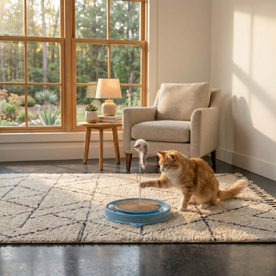 Primo Cat Turntable with Teaser Toy