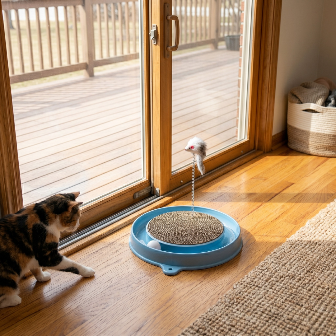 Primo Cat Turntable with Teaser Toy