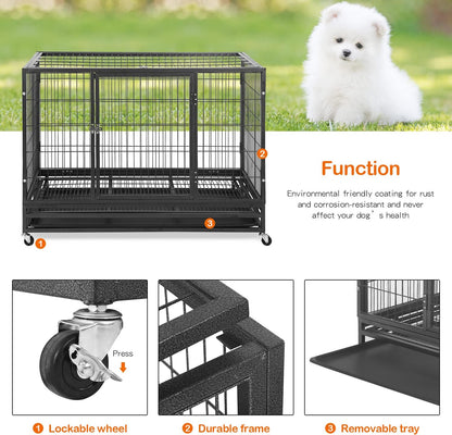 Metal Pet Enclosure with Wheels