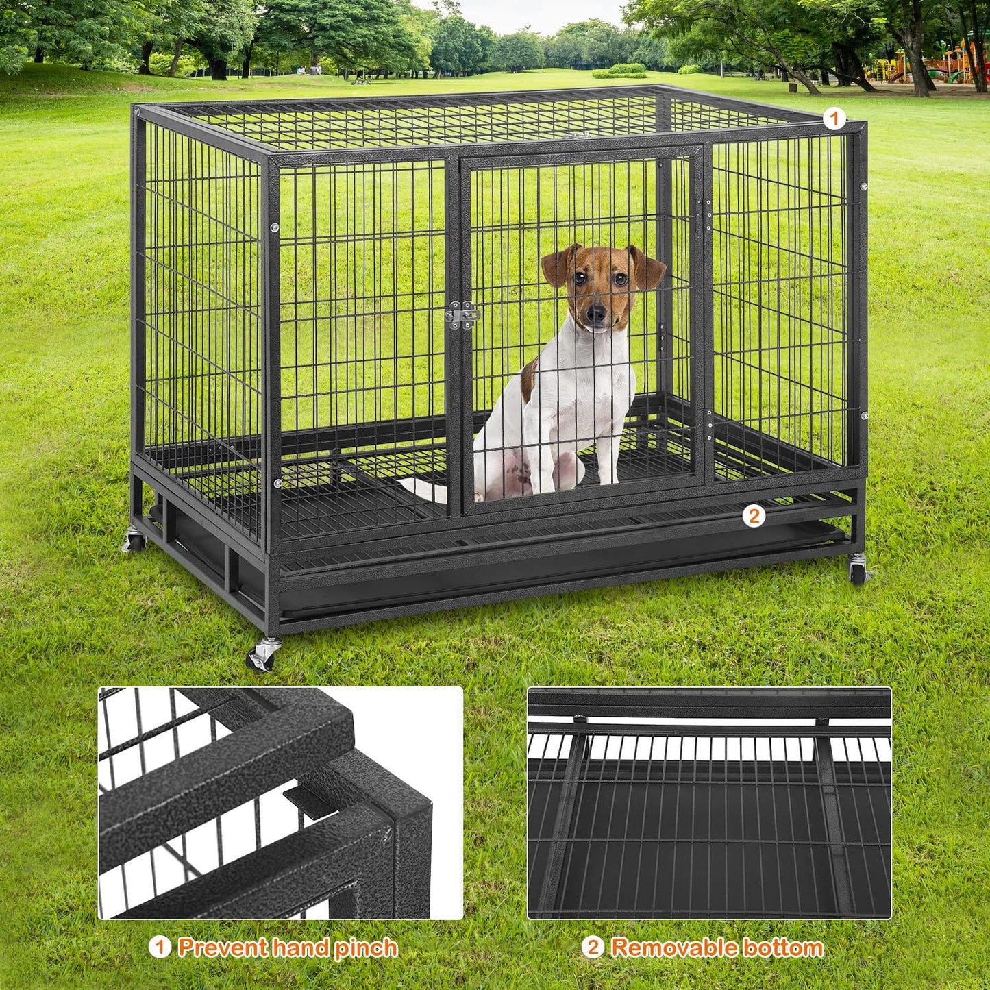 Metal Pet Enclosure with Wheels