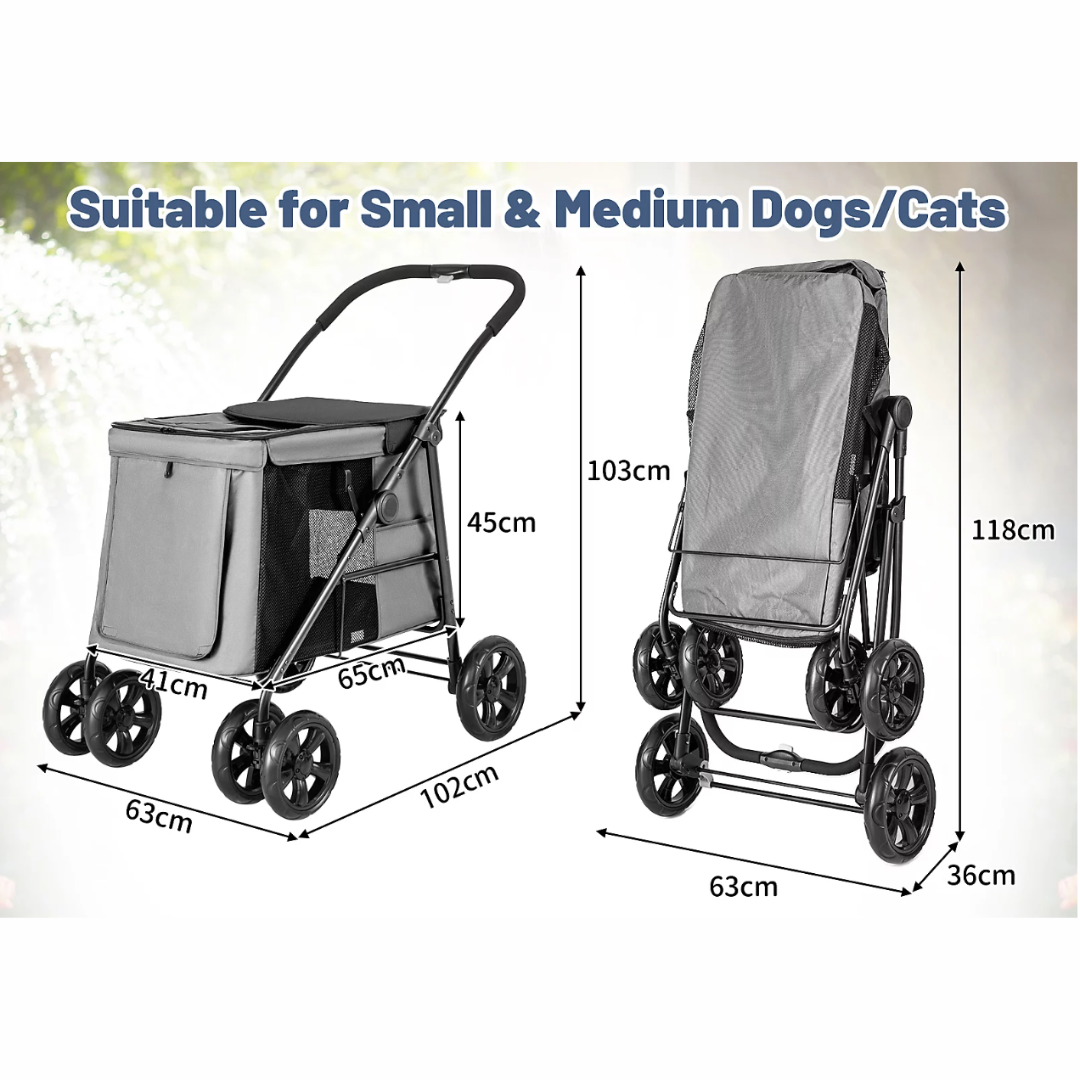 Large Foldable Dog Stroller - Pet Pram