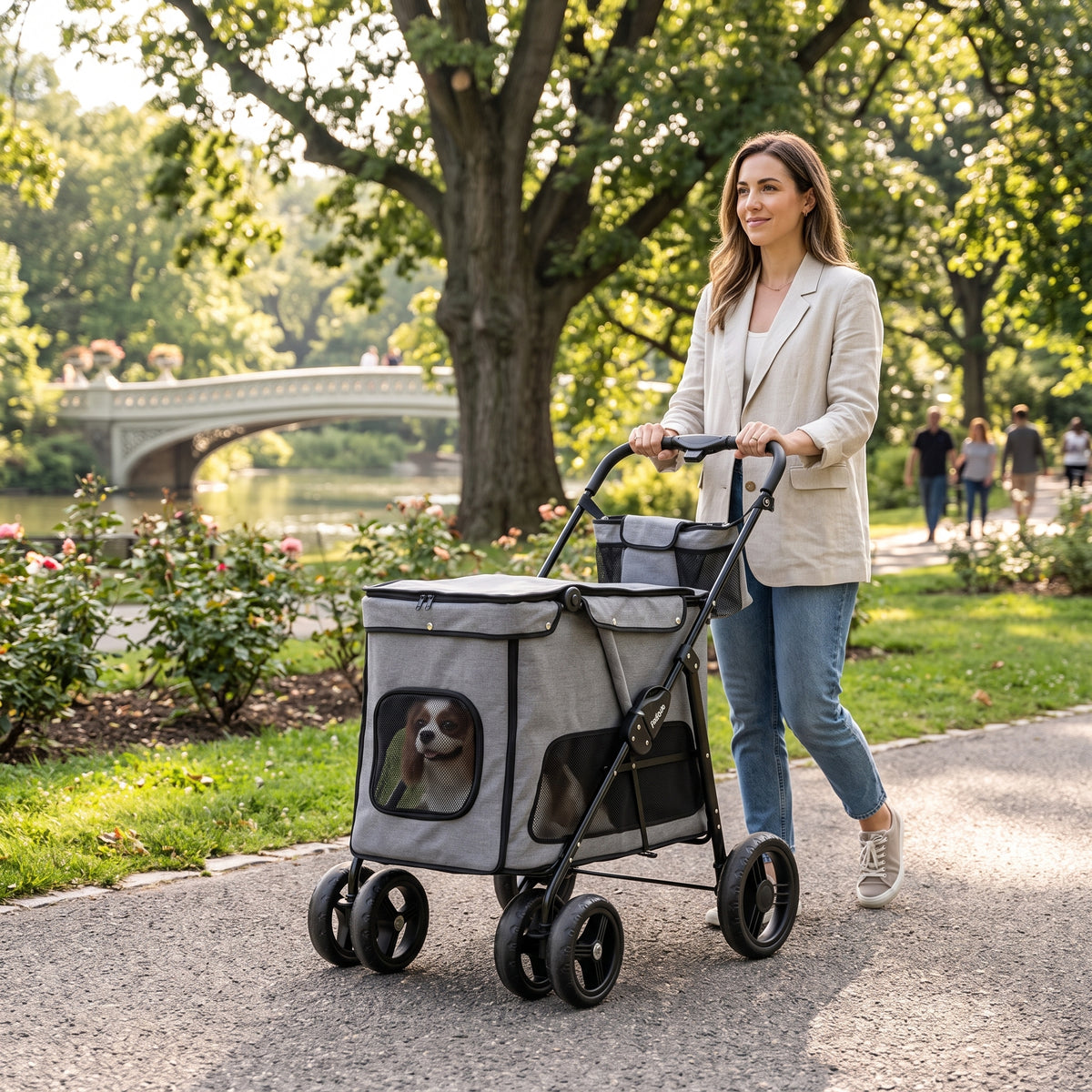 Large Foldable Dog Stroller - Pet Pram