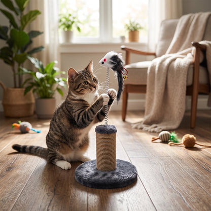 Cat Tree Accessory – Interactive Spring Mouse Toy