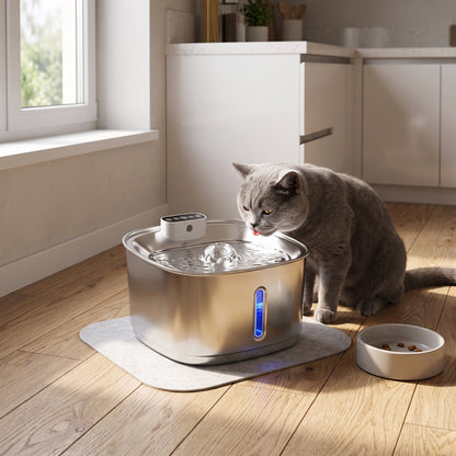 Smart Stainless Steel Pet Water Fountain with Filter