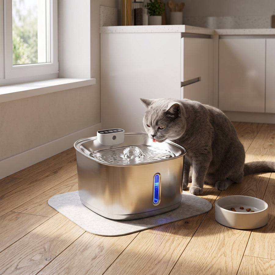 Smart Stainless Steel Pet Water Fountain with Filter
