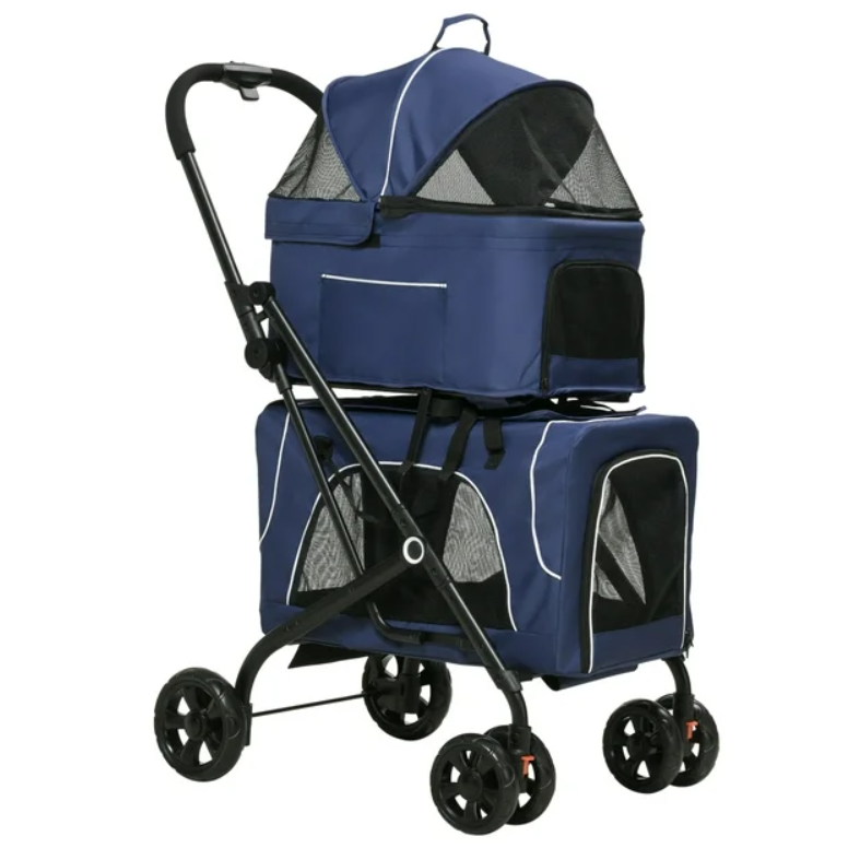 Pet Pram - Detachable Carrier - Pet Stroller