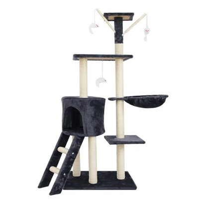 138 cm Multi-Level Cat Tree – Scratching Post & Play Tower