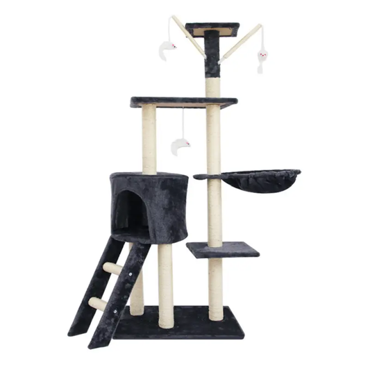 138 cm Multi-Level Cat Tree – Scratching Post & Play Tower
