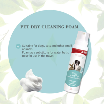 Bioline - Waterless Foam Shampoo for Cats & Dogs