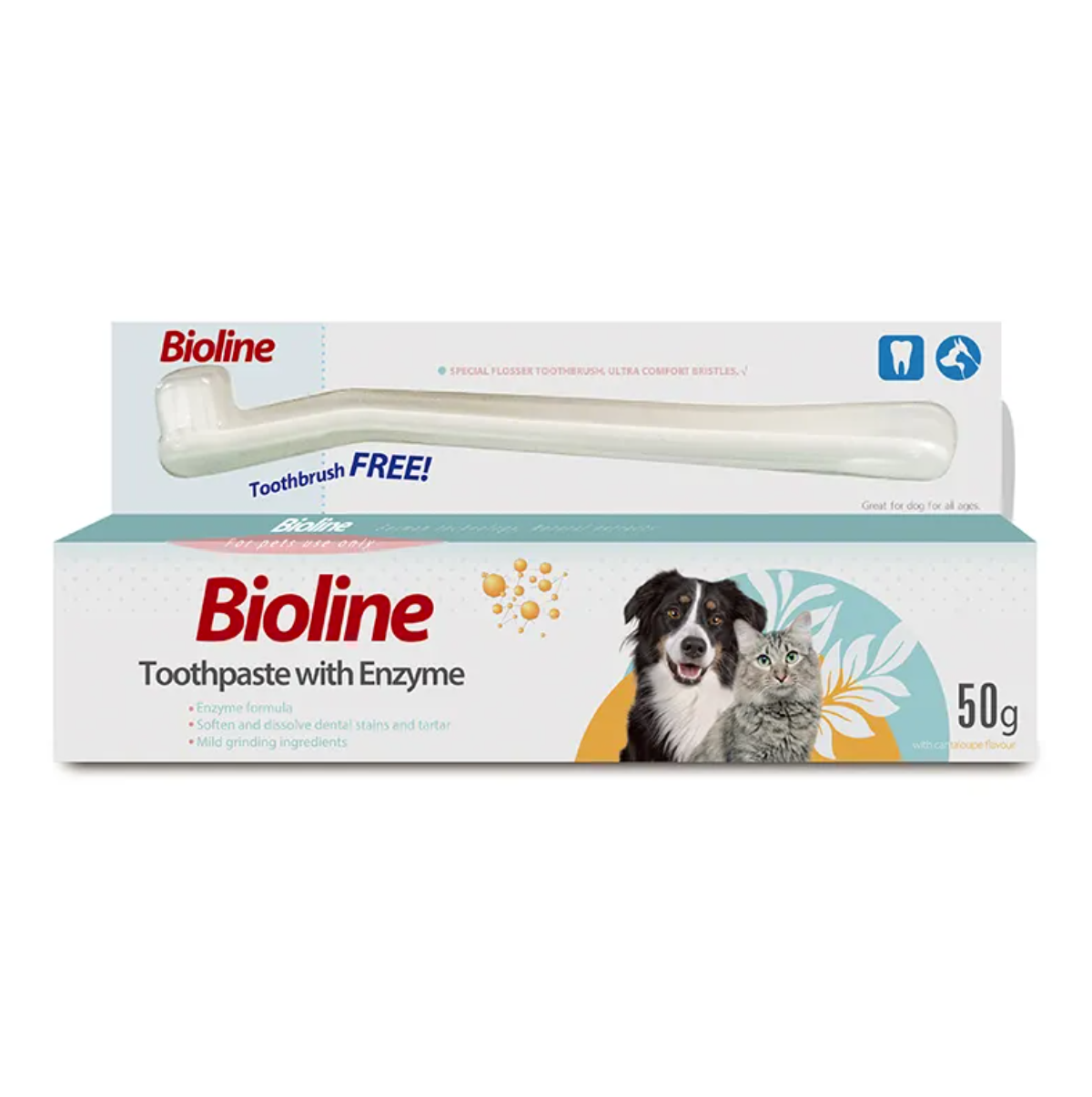 Premium Paws – Bioline - Enzyme Toothpaste Set – Melon Flavor – 50g