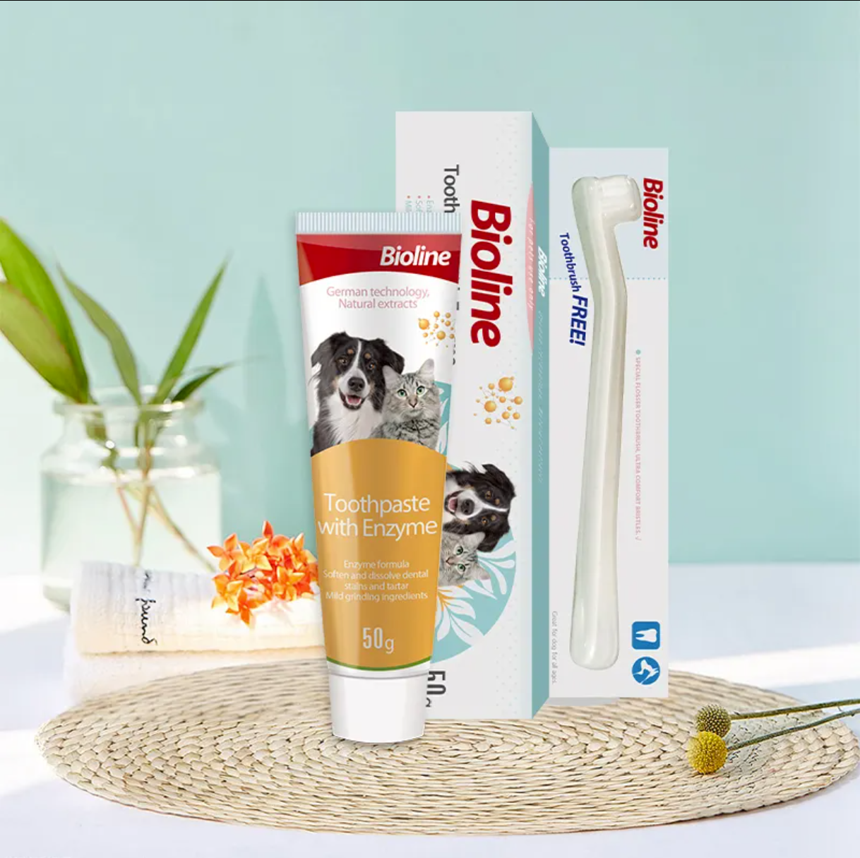 Premium Paws – Bioline - Enzyme Toothpaste Set – Melon Flavor – 50g