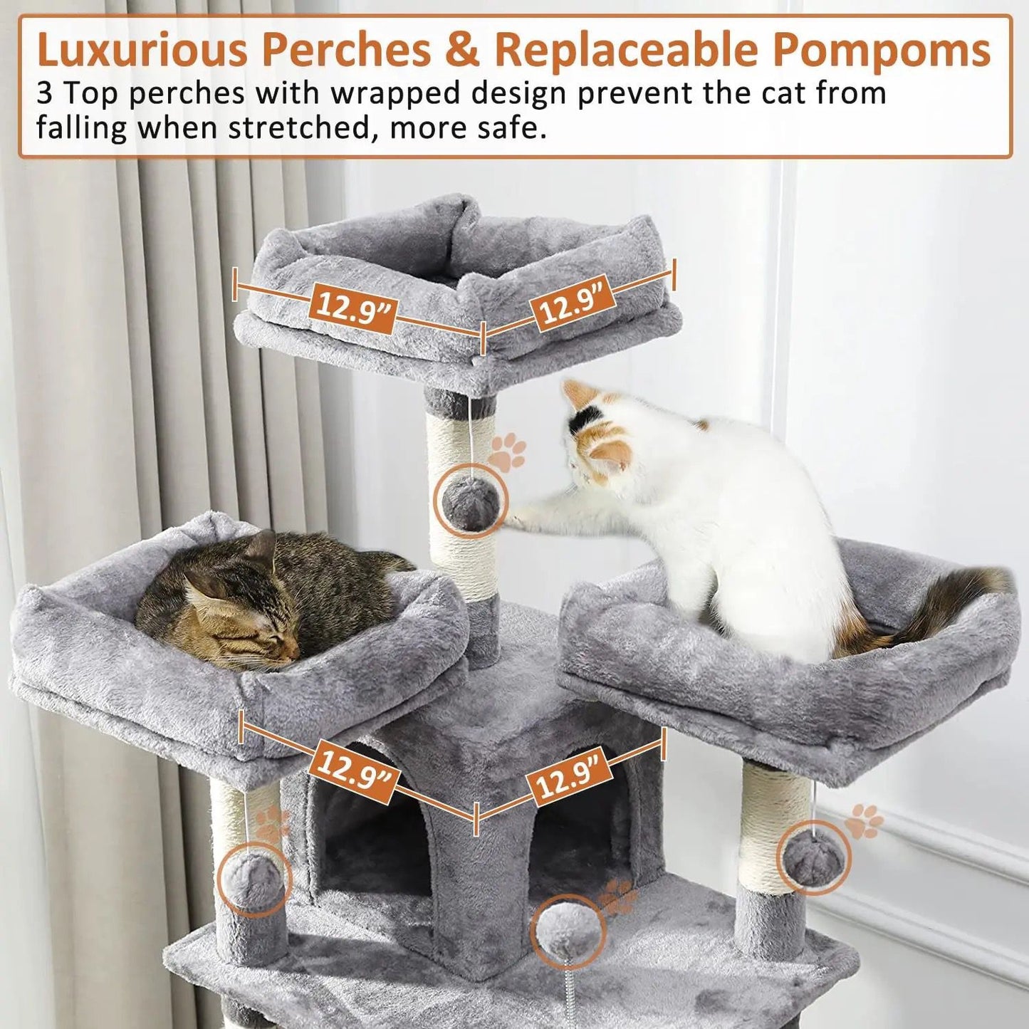 185 cm Cat Scratch Post - Cat Tree - Cat Tower