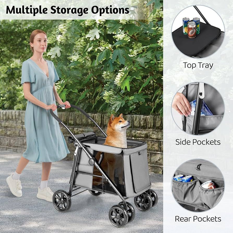 Large Foldable Dog Stroller - Pet Pram
