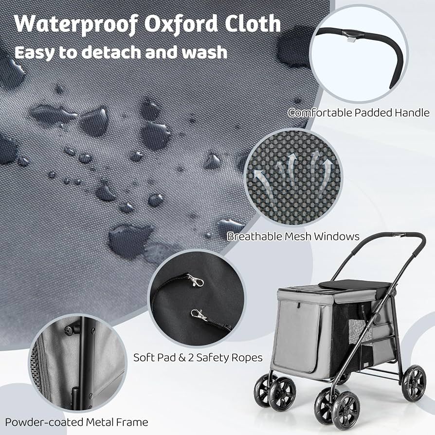 Large Foldable Dog Stroller - Pet Pram