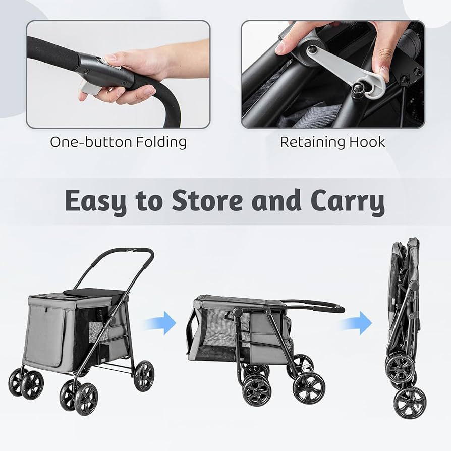 Large Foldable Dog Stroller - Pet Pram
