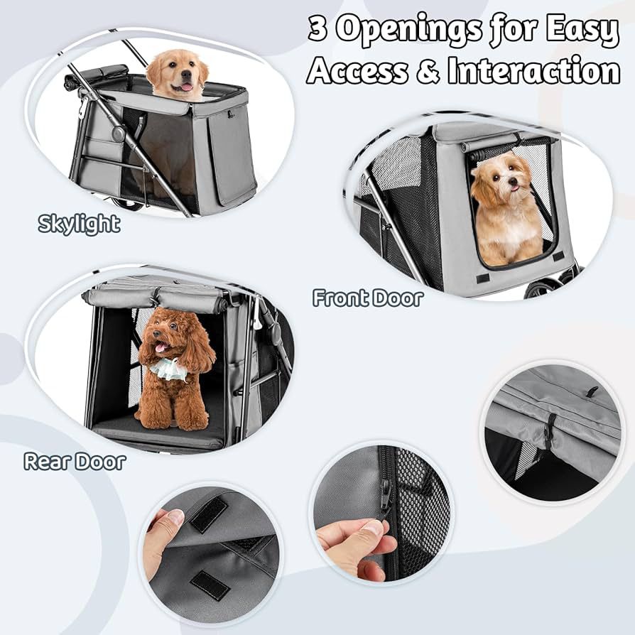 Large Foldable Dog Stroller - Pet Pram