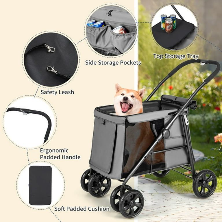 Large Foldable Dog Stroller - Pet Pram