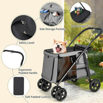 Large Foldable Dog Stroller - Pet Pram