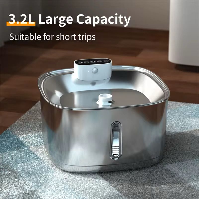 Smart Stainless Steel Pet Water Fountain with Filter