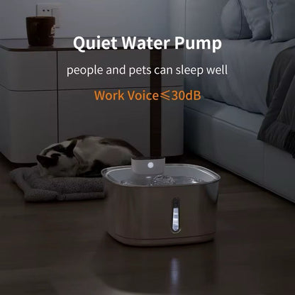 Smart Stainless Steel Pet Water Fountain with Filter