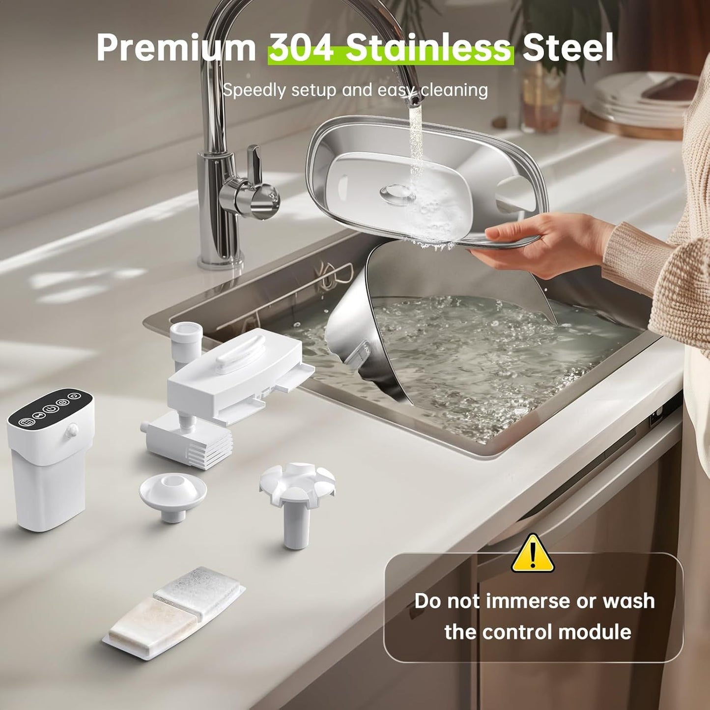 Smart Stainless Steel Pet Water Fountain with Filter