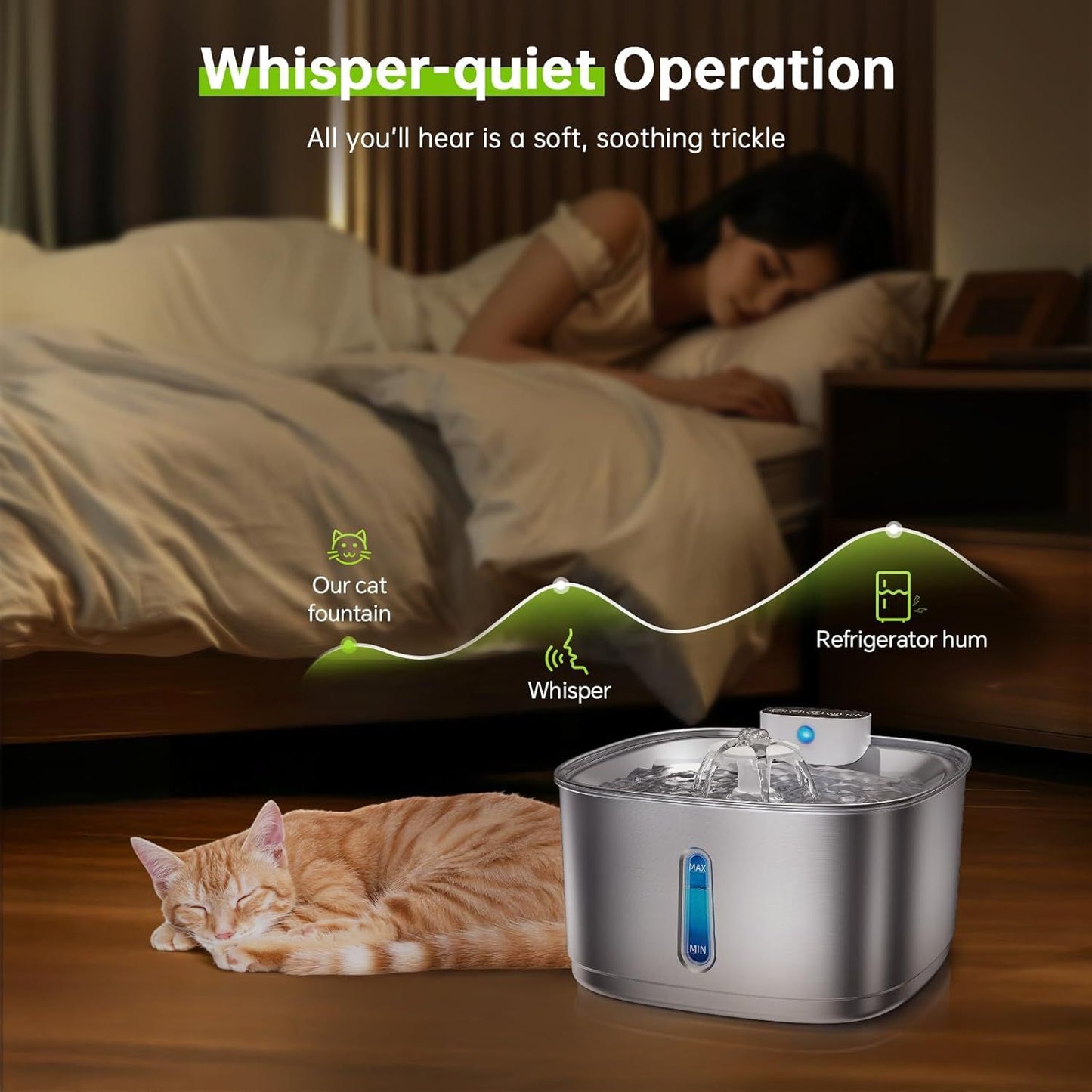 Smart Stainless Steel Pet Water Fountain with Filter