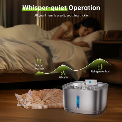 Smart Stainless Steel Pet Water Fountain with Filter