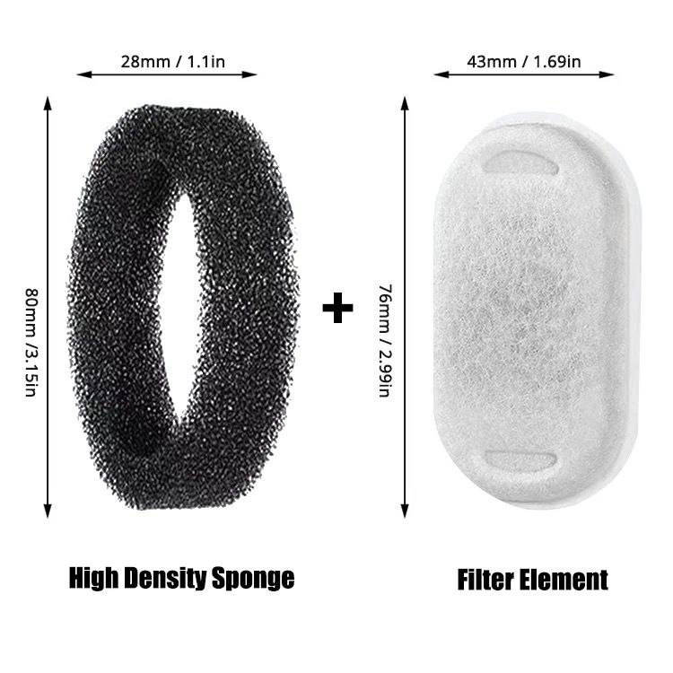 4-Pack Replacement Filters & Sponges for Pet Water Fountains
